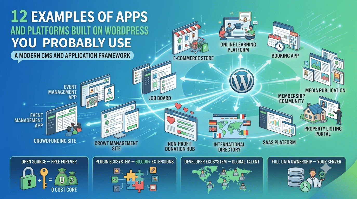 12 Examples of Apps and Platforms Built on WordPress You Probably Use