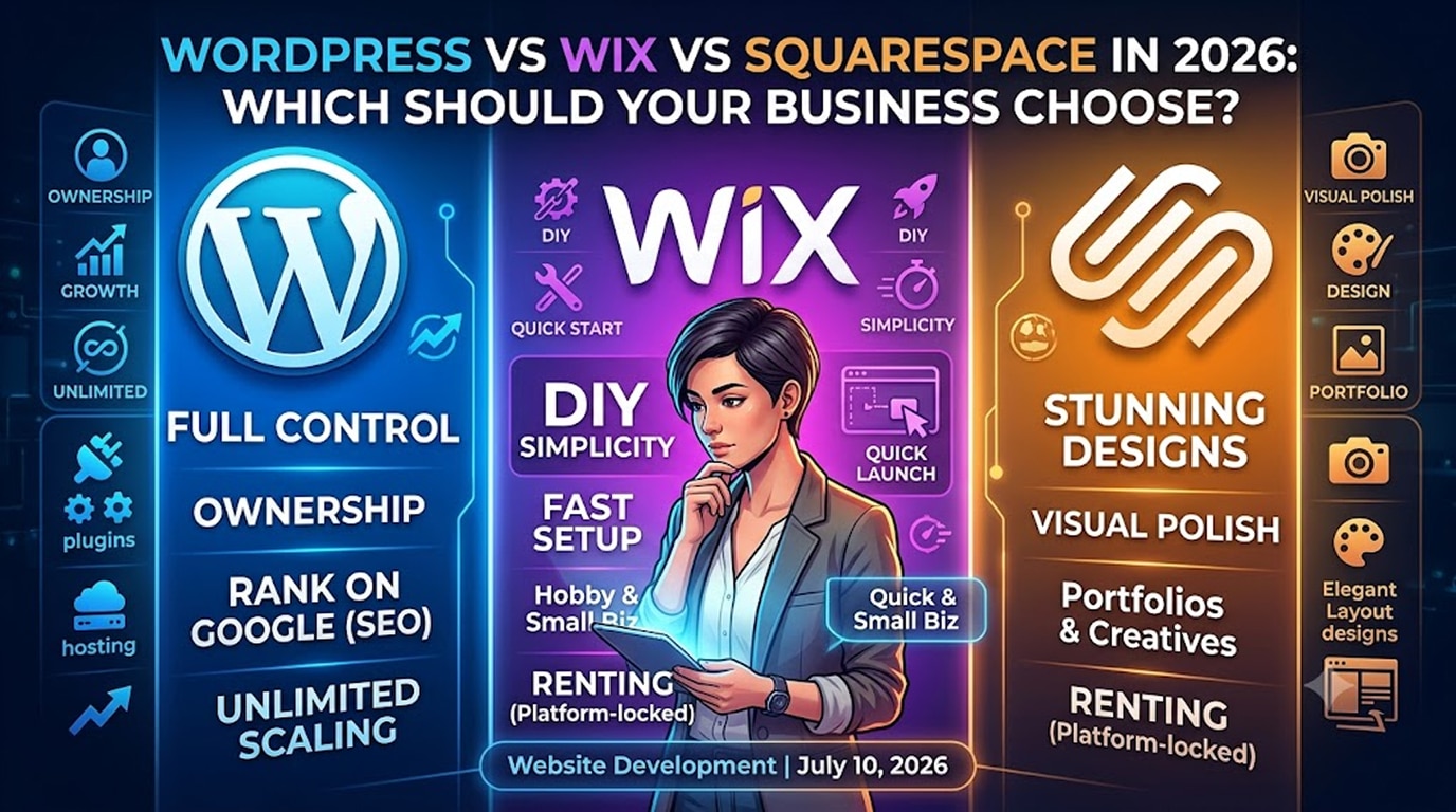 WordPress vs Wix vs Squarespace in 2026 Which Should Your Business Choose